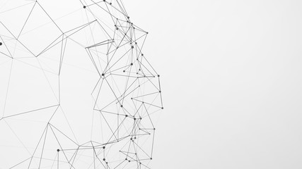 Obraz premium Abstract plexus background with connecting dots and lines. Global network connection, digital technology and communication concept.