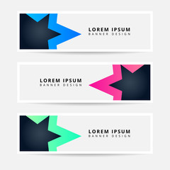 Collection Abstract Star/Polygon Geometric Business Banner set vector template. Modern background template for web banner design. EPS10 Vector.