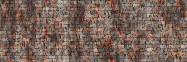 3D Vintage brick- geometry seamless illustration