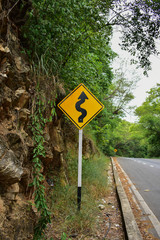 Right Winding Road, Traffic sign from Thailand country