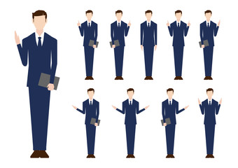 Set of business people. Vector illustration. Flat design. White background.