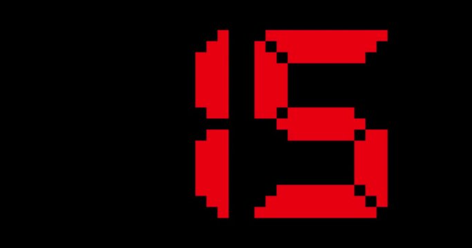20 Second Digital Countdown Timer In Red
