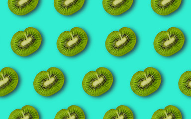 Colorful fruit pattern of fresh kiwi slices