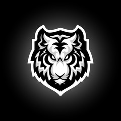 white tiger mascot logo design vector with modern illustration concept style for badge, emblem and tshirt printing. tiger illustration for sport and esport team.