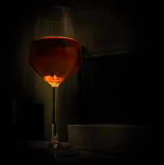 Wine Glass Photo on Dark