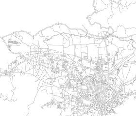 Fototapeta na wymiar Quetzaltenango, Quetzaltenango, Guatemala, bright outlined vector map
