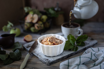 Homemade Organic Apple Pie Dessert Ready to Eat.