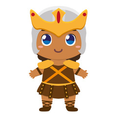 Vector cute kawaii kid superhero colorful isolated