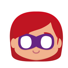 Vector cute kawaii kid superhero colorful isolated