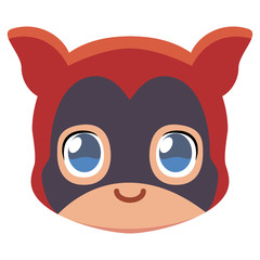 Vector cute kawaii kid superhero colorful isolated