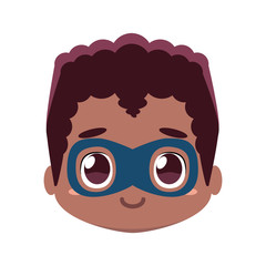 Vector cute kawaii kid superhero colorful isolated