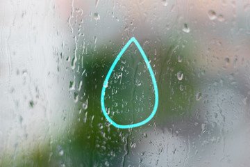  drop concept  rain abstract blue liquid