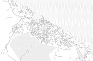 Puerto Plata, Puerto Plata, Dominican Republic, bright outlined vector map