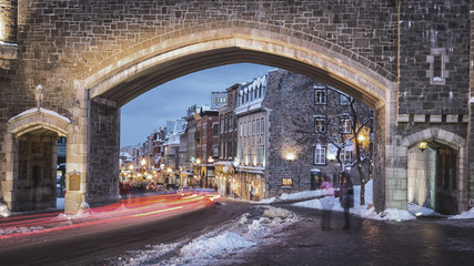 Several photos of the old town of Quebec, Chateau Frontenac, Petit Champlain neighborhood, Porte...
