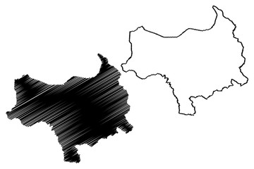 Tambacounda Region (Regions of Senegal, Republic of Senegal) map vector illustration, scribble sketch Tambacounda map....