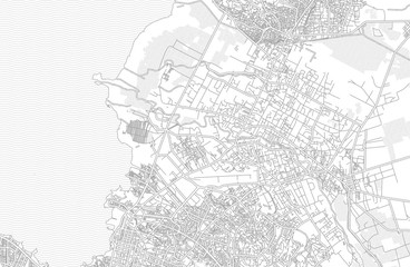 Fototapeta premium Port-au-Prince, Ouest, Haiti, bright outlined vector map
