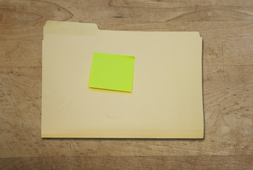 Sticky note on folder