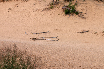 Peace sign in the sand