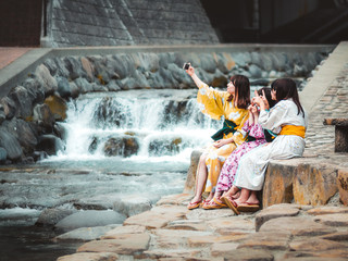 Girl making a selfie in Japan