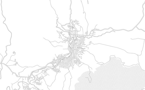 Matagalpa, Matagalpa, Nicaragua, bright outlined vector map