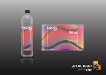 Labels & Plastic bottle, package design template, mock up-Vector illustration
