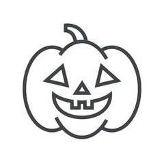 Line icon halloween pumpkin