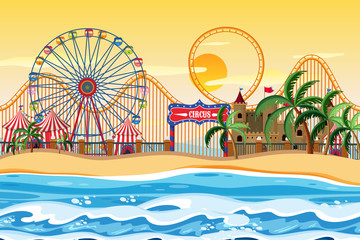 An outdoor scene with circus