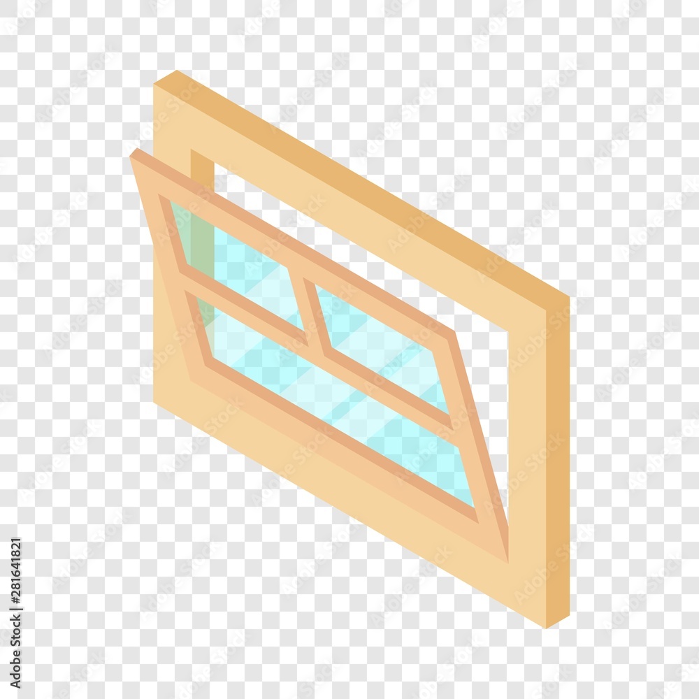 Poster open window leaf icon. isometric illustration of open window leaf vector icon for web