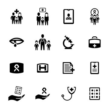 Medical and health icon set - Black version