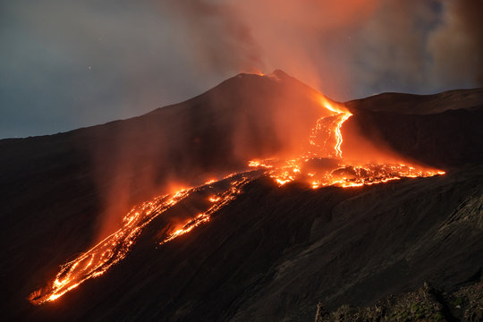 Incredible lava flow of the Volcano Etna - Catania, Sicily