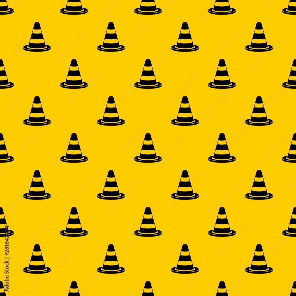 Aufkleber traffic cone pattern seamless vector repeat geometric yellow for any design