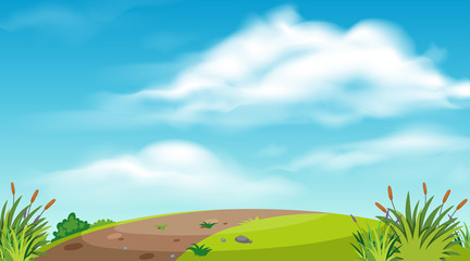 Obraz premium Background design of landscape with road on the hill