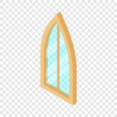 Sharp corner window frame icon. Isometric illustration of sharp corner round window frame vector icon for web