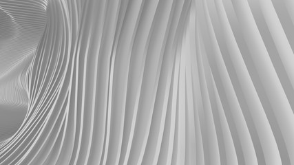 Abstract alien interior made of smoothly curved beams and lines, background