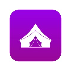 Tent with a triangular roof icon digital purple for any design isolated on white vector illustration