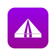 Tourist camping tent icon digital purple for any design isolated on white vector illustration