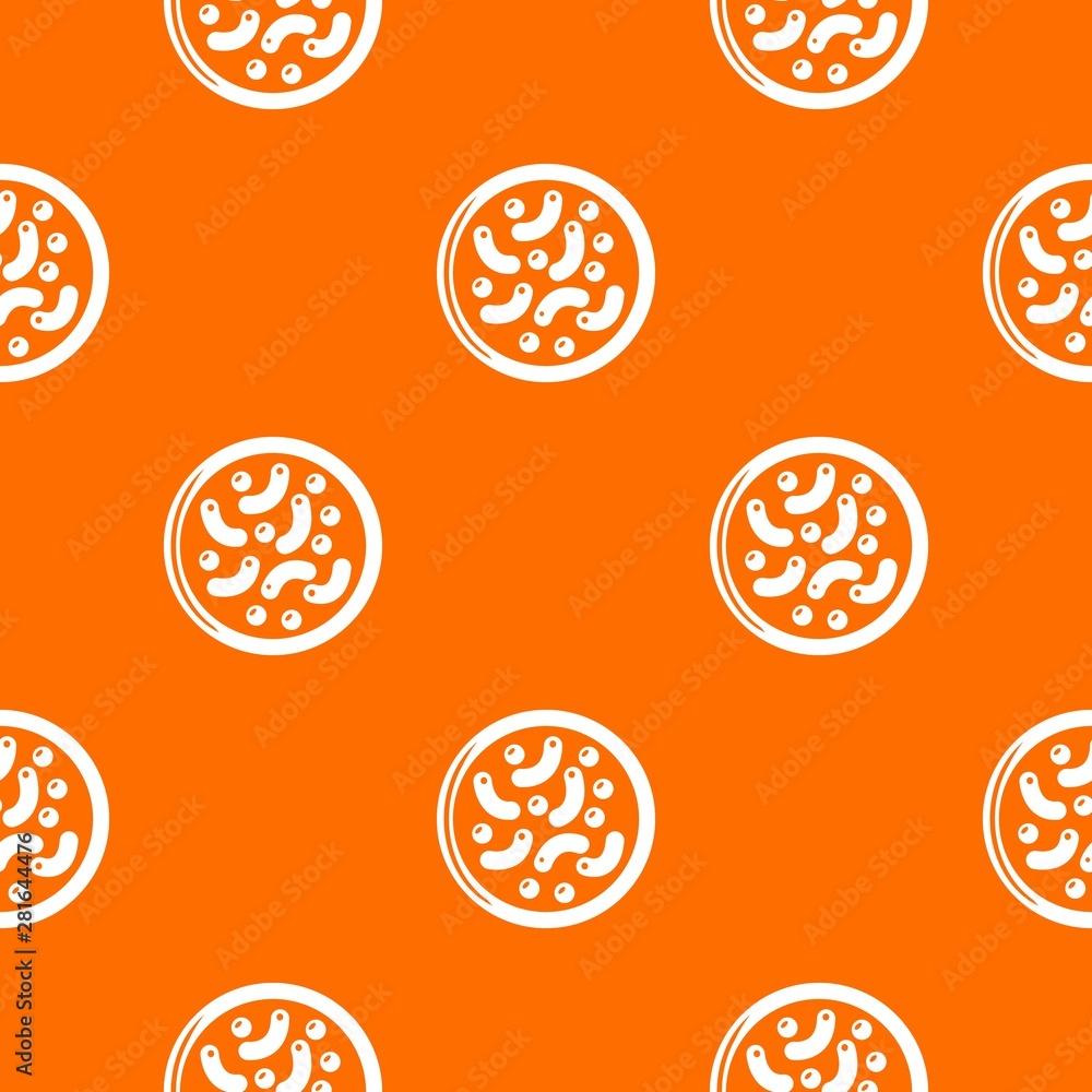 Poster microscopic bacteria pattern vector orange for any web design best