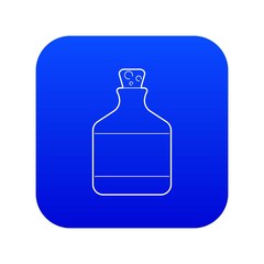 Ethanol in bottle icon blue vector isolated on white background