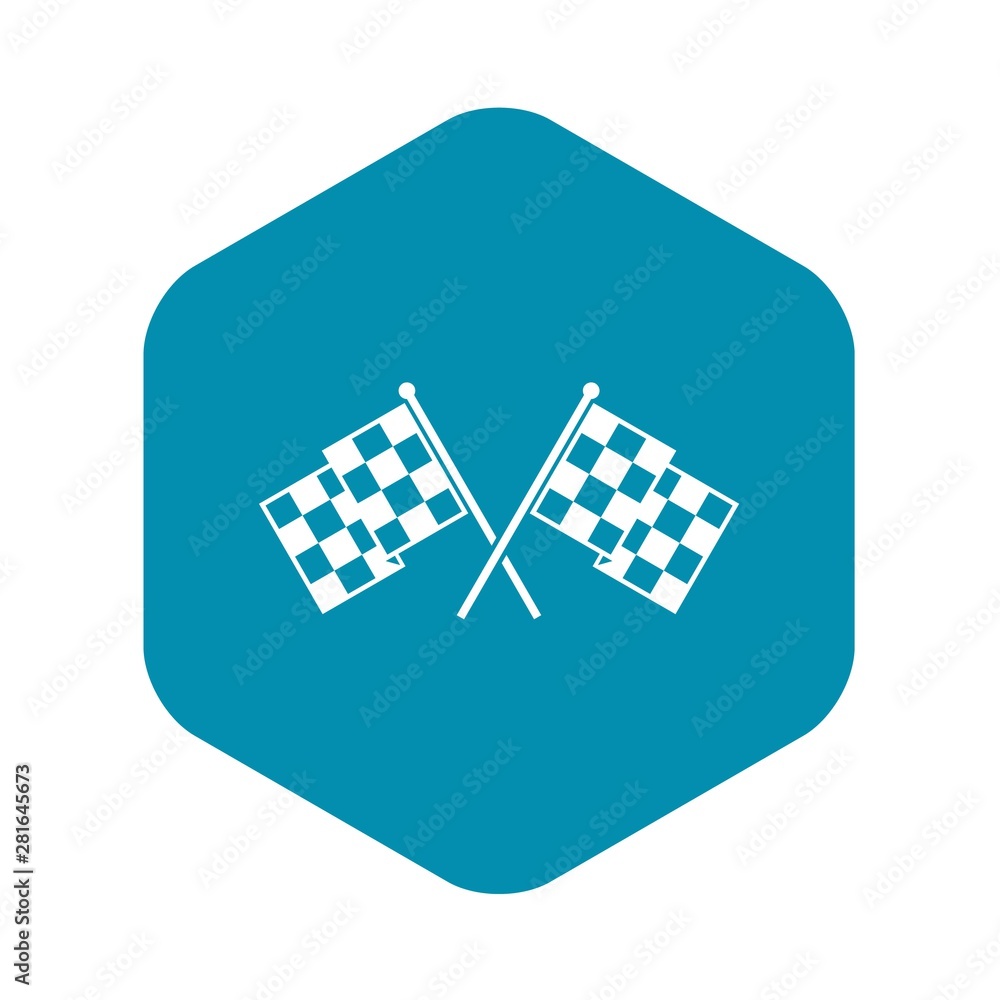 Poster checkered racing flags icon. simple illustration of chequered flags vector icon for web