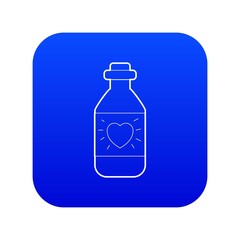 Medicinal drops for heart icon blue vector isolated on white background