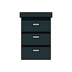 wooden drawer forniture isolated icon