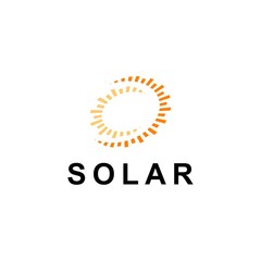 Sun logo design template.solar symbol icon vector.Creative solar inspiration shape	