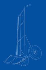 Fototapeta na wymiar Outline delivery trolley or hand truck. Vector