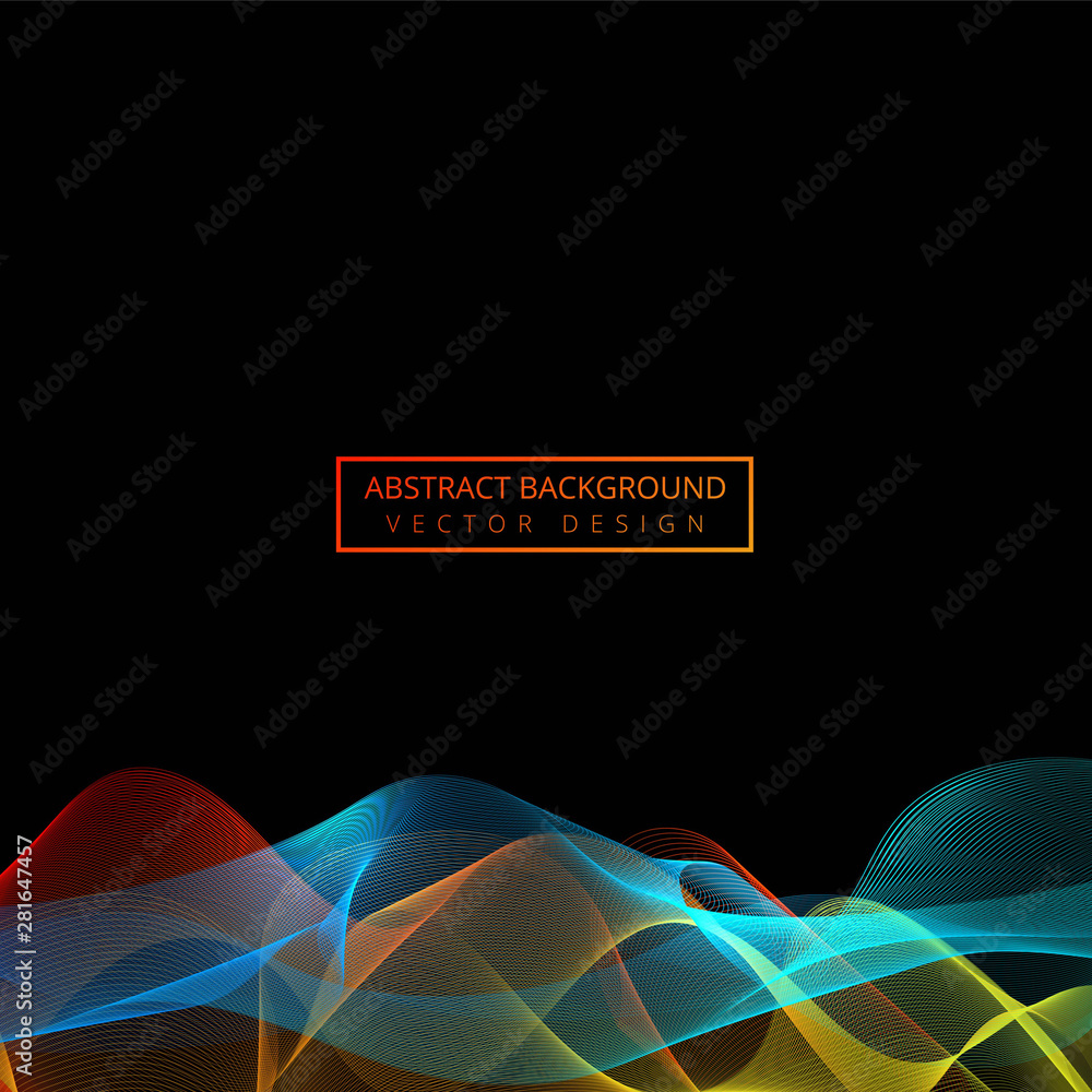 Wall mural abstract colorful line wave background vector