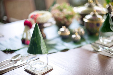 Prepare set on the table for Thai food