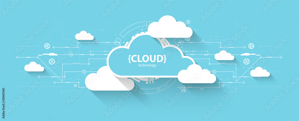 Canvas Prints web cloud technology, business abstract background.