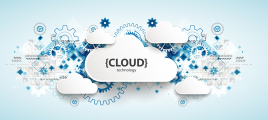 Web cloud technology, business abstract background.