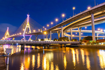 Obraz na płótnie Canvas Bhumibol Bridge in Thailand.