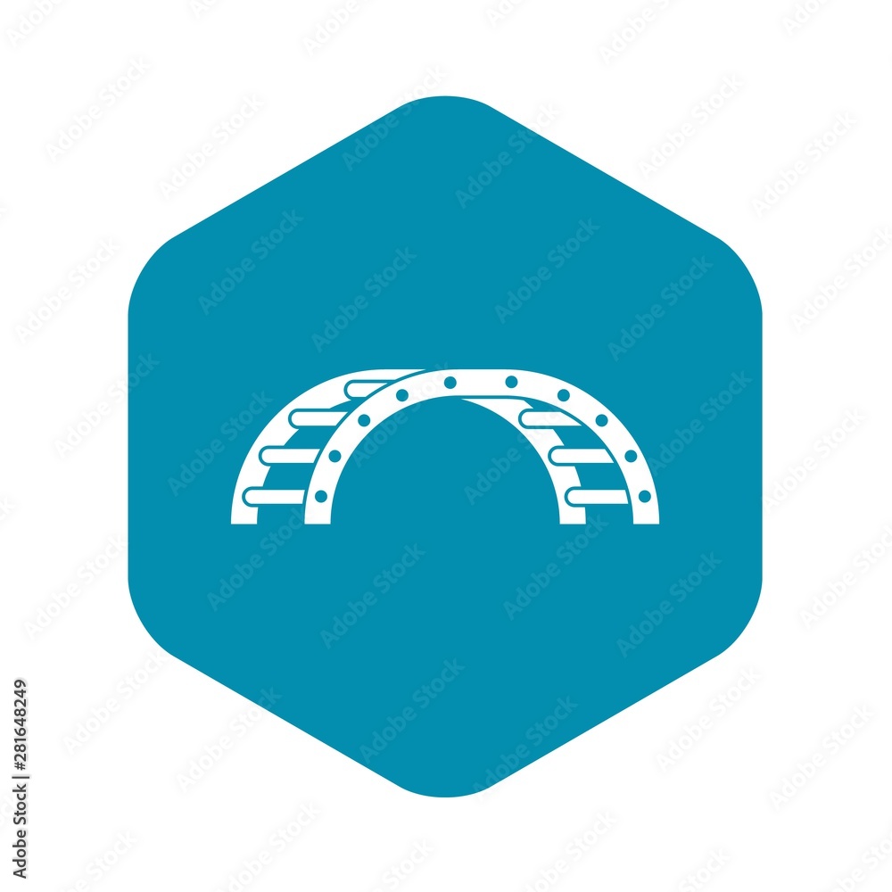 Poster climbing stairs on a playground icon. simple illustration of climbing stairs on a playground vector 