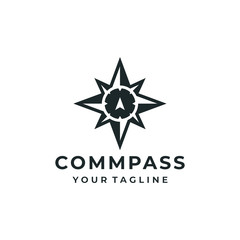 Compass logo and icon design vector.